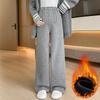 Maternity Straight-Leg Casual Pants: Comfortable, Velvet-Lined, Large Size, Non-Tight for Autumn/Winter 2025