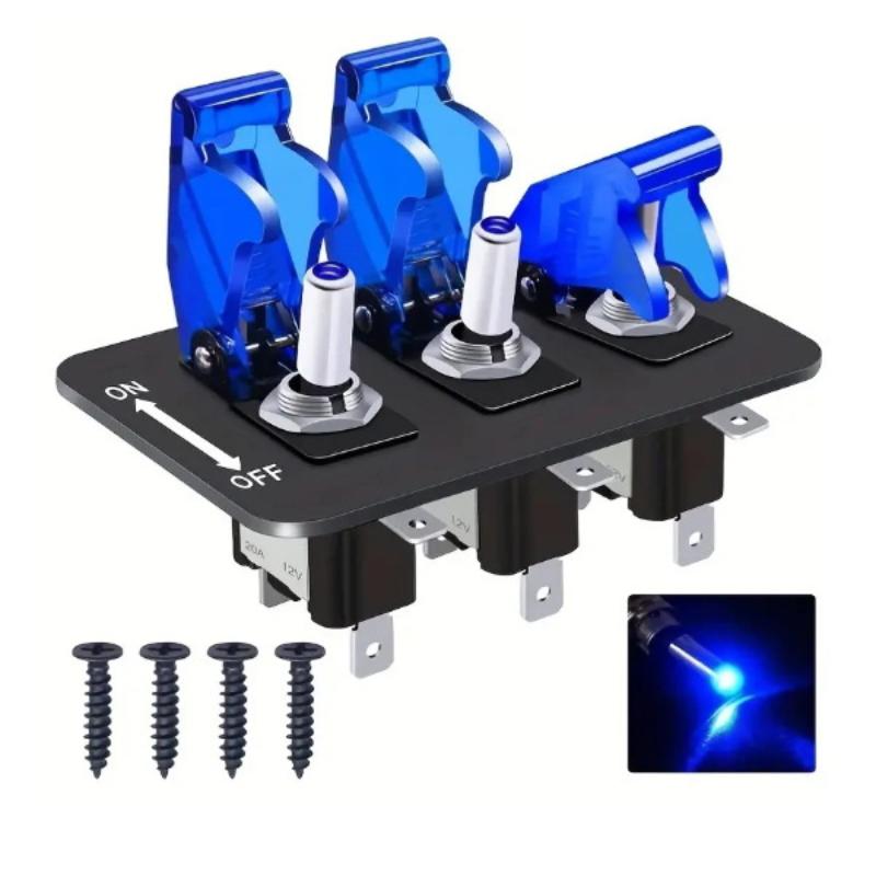 24V 12V Switch Panel Racing Car Starter Ignition Start Button Light Toggle Rocker 20A Fuse Accessories For Boat Truck Trailer Rv