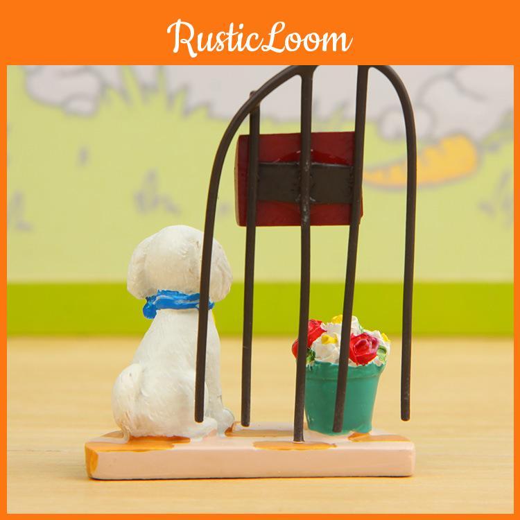 Small Fresh 3d Resin Dog Garden Decor With Cartoon Design For Gift And Collectors