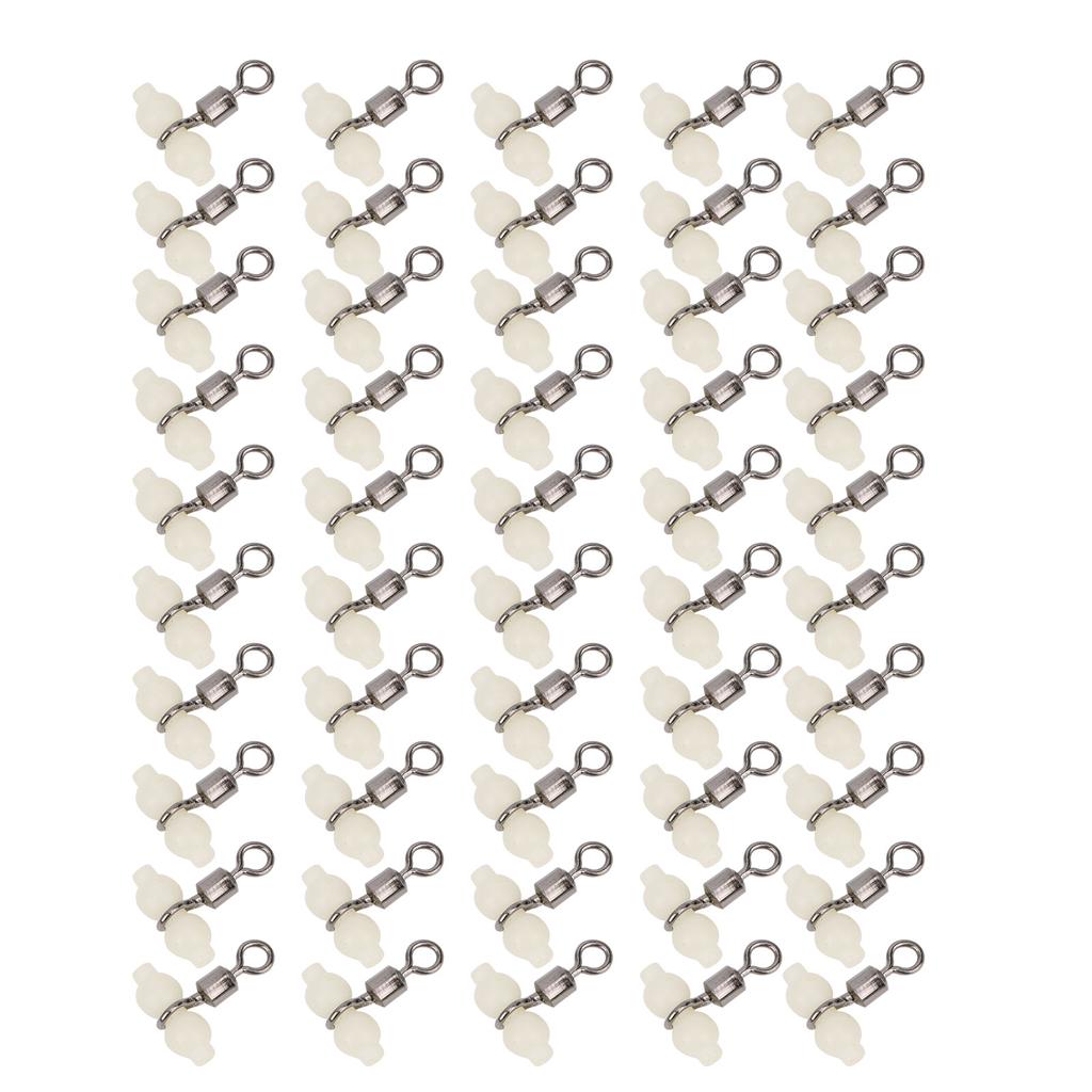 50Pcs Luminous 3 Way Gourd 8‑shape Swivel Hook Line Splitter Balancing Fishing Accessory