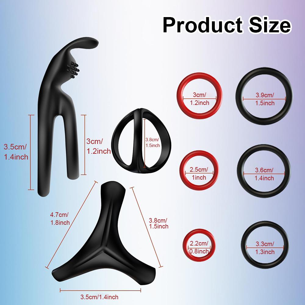 Penis Ring Set for Men Silicone Cock Rings Penis Sleeve for Erection Enhancing Soft Stretchy Male Adult Sex Toys