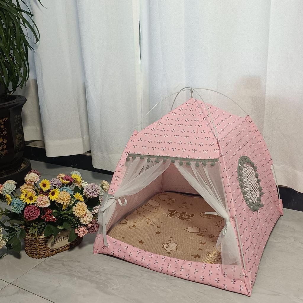 Four Seasons Tent Small Fresh Pet Nest Cabin Tent A Variety of Colors Are Available Dog Cat Beds Pet Products