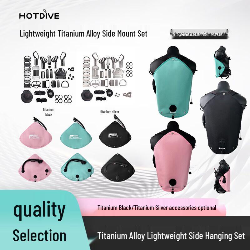 HOTDIVE Technical Scuba Diving Sidemount Titanium Bungee Buckle