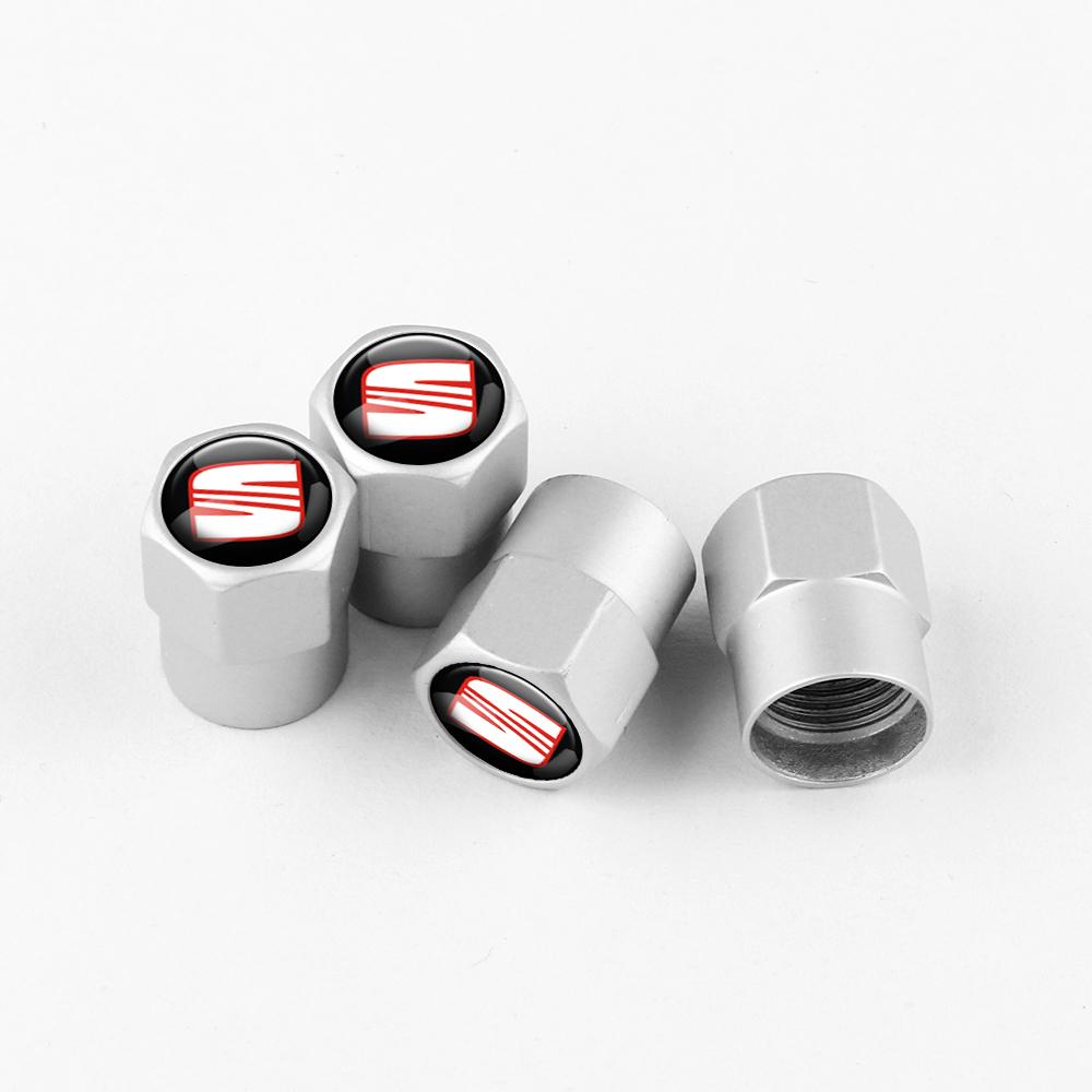 ydsh2 New 4Pcs Car Wheel Tire Valve Caps Air Stem Covers Accessories For Seat Leon FR Cupra Ibiza Altea Exeo Formula Racing Alhambra