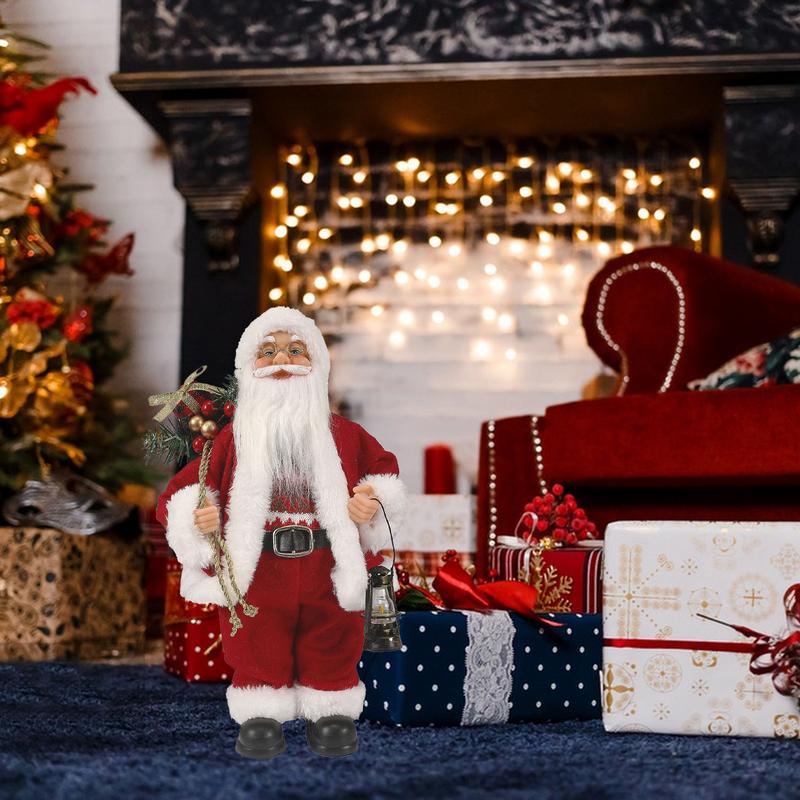 Santa Claus Statue Christmas Santa Claus Dolls Hand Crafted Cute Chic Santa Claus Figurines Doll For Holiday Party Home