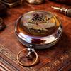 -Handmade Brass Pocket Compass, Push Button, Ross London