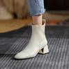 Fashion New Fall Shoes Women 2025 Women Designer Boots Black Leather Boot Square Toe Chunky Heel Women Shoes Winter Fashion Boots Women