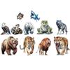 Afrikanische Tiere Wandaufkleber für Kinderzimmer Abnehmbar Selbstklebend Löwe Tiger Bär Hintergrund Wanddekale Kinderzimmer Dekoration