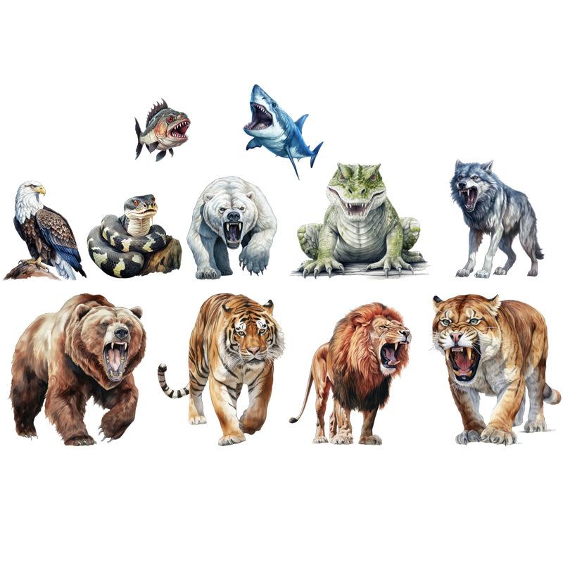 

DIY Safari Animal Wall Stickers for Kids Room Decor Tiger Elephant Zebra Tropical Rainforest Savanna Nursery Decals Christmas Gifts 27x83cm