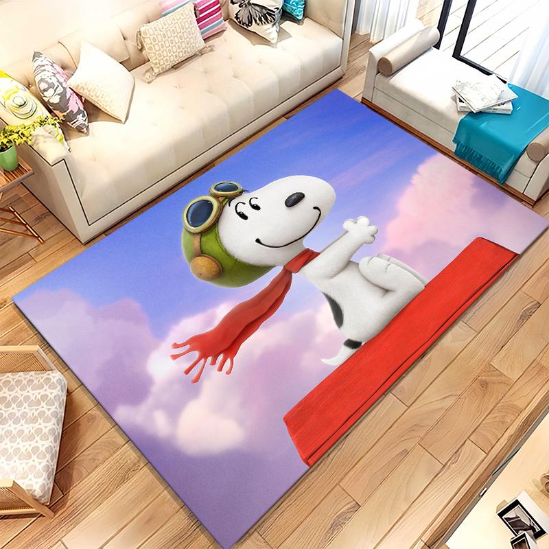 Tappeto Area Antiscivolo Cartoon Cane Snoopy Carino per Soggiorno, Morbido Tappeto per Camera da Letto, Stanza dei Giochi dei Bambini, Divano, Decorazione per la Casa, Zerbino, Regalo