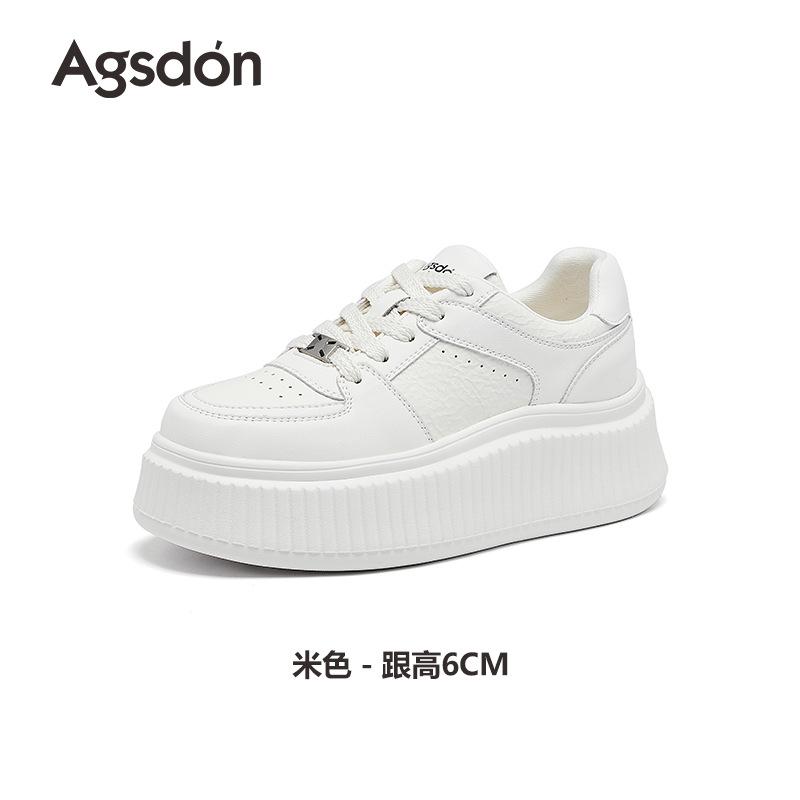 Augustine small white shoes women's 2025 new spring thick-soled small sports shoes casual white board shoes tide