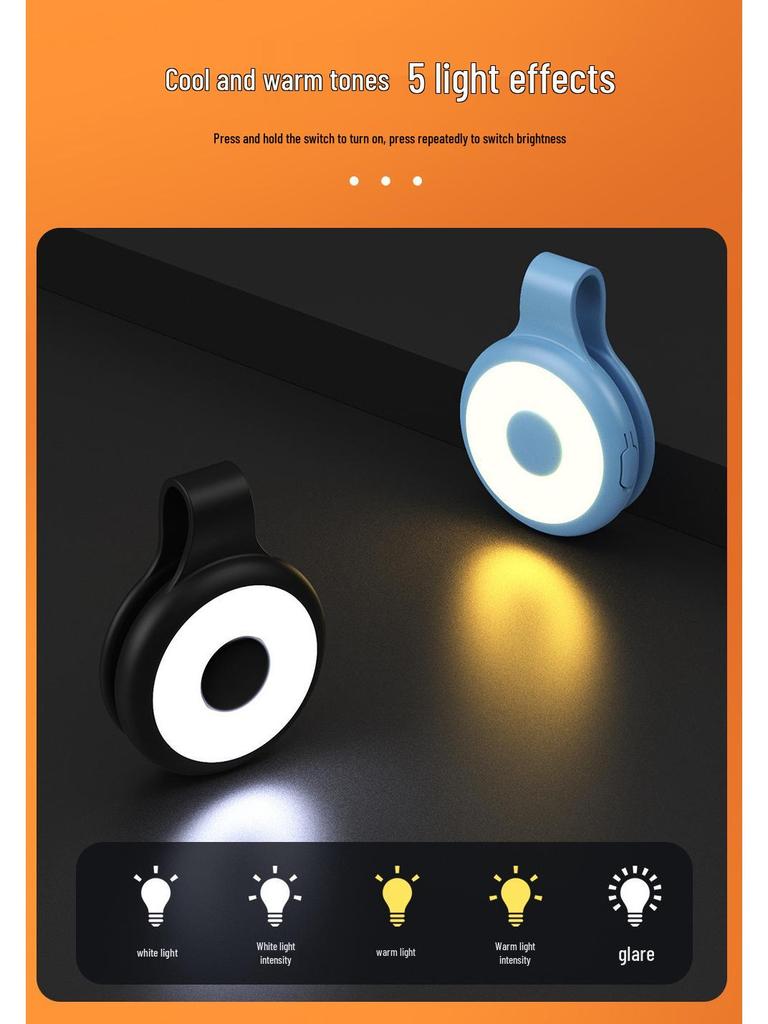 Adjustable Three-Color Magnetic Selfie Light for Phones and Live Streaming
