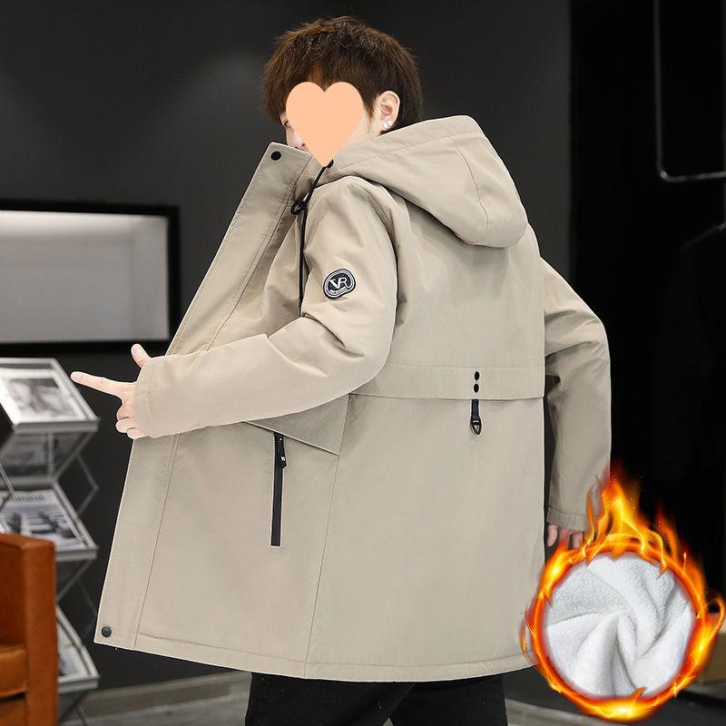 Autumn and Winter New Men's Velvet Thickened Jacket Korean Style Trendy Work Jacket Windbreaker Men's Velvet Jacket