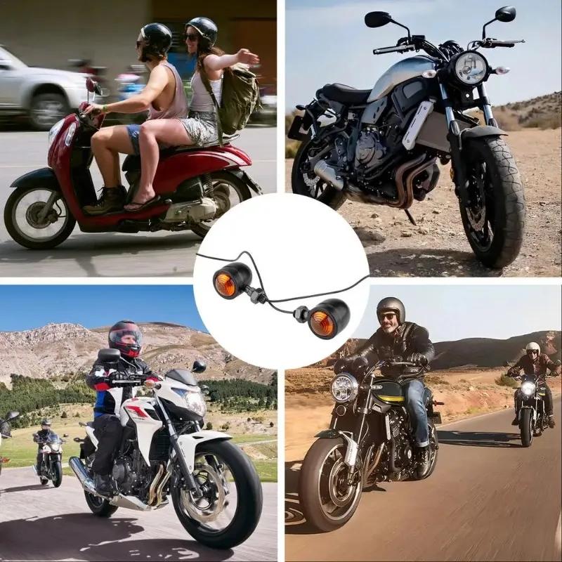 2pcs Motorcycle Turn Signal Lights LED Tail Light Fog Light for Motorcycle Turn Daytime Motorcycle Running Lights for Rear Head