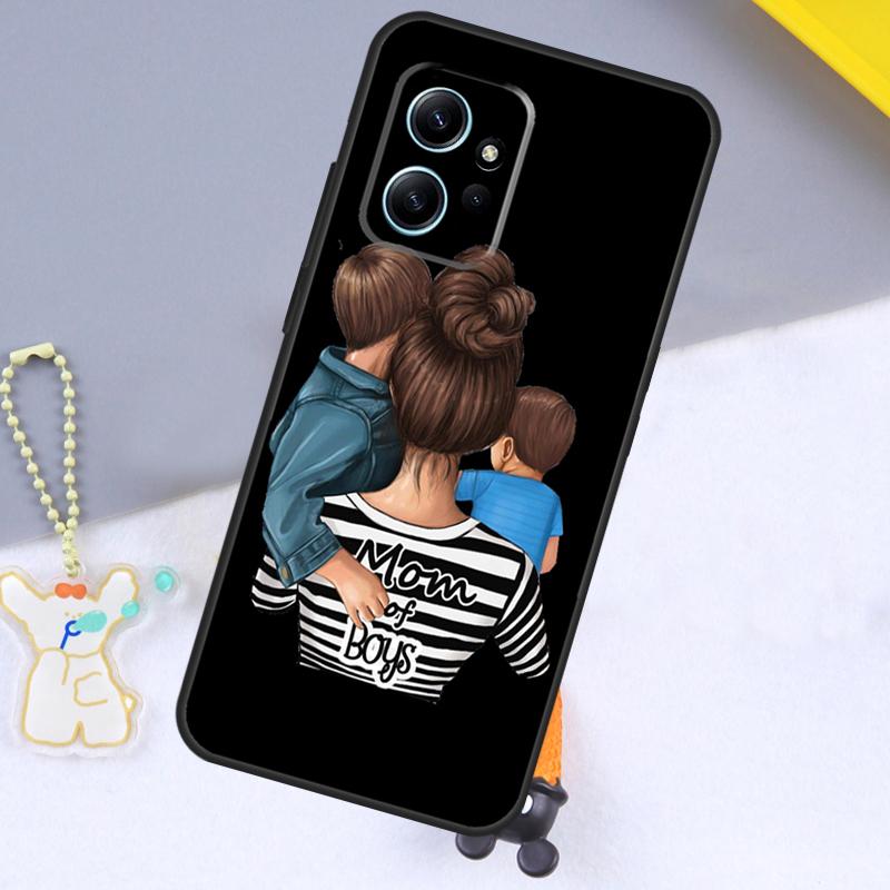 Super Dad Mom Baby Girl Twin Case For Xiaomi Redmi Note 12 9 10 11 Pro 12S 9S 10S 11S Cover For Redmi 12 13C 12C 9C 10C