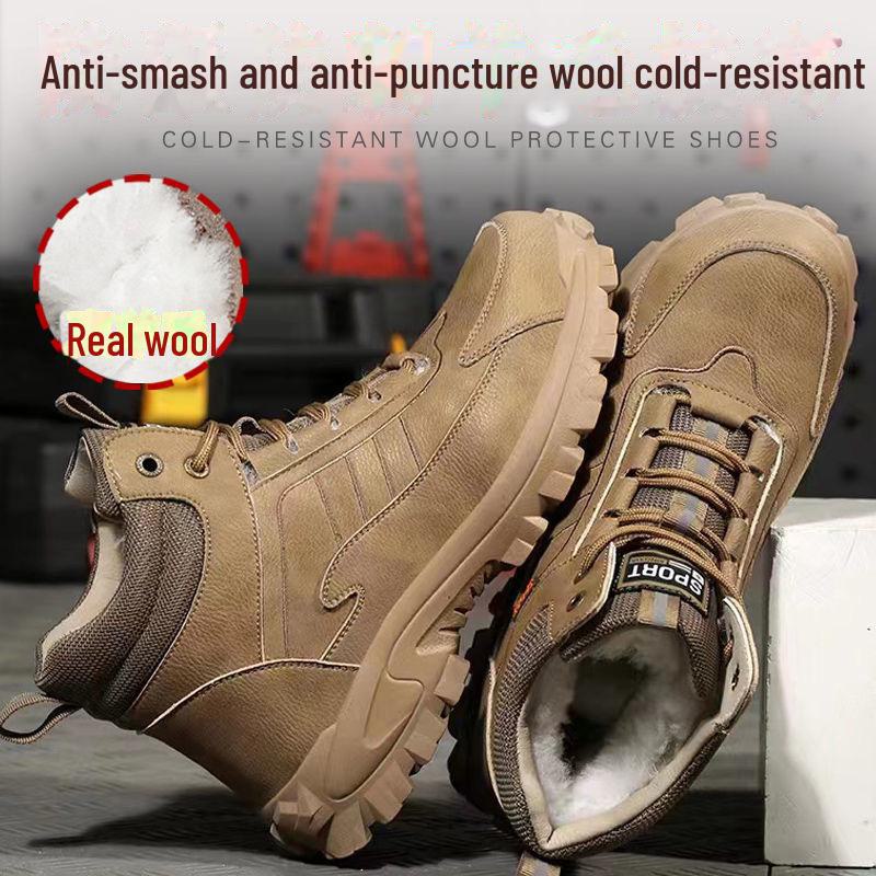Men's Steel Toe Winter Work Boots - Anti-Smash, Anti-Puncture, Insulated Safety Shoes for Construction.