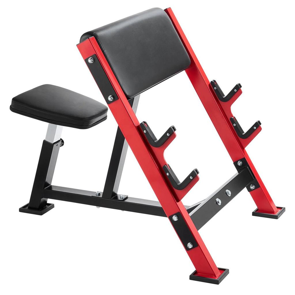 Preacher Curl Bench Adjustable Home Gym Biceps Machine Barbell Equipment