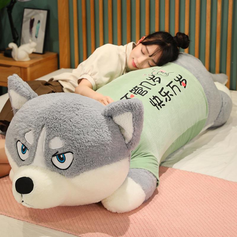 Large Party Husky Plush Doll Boys Bed Big Throw Pillow Girl Sleeping Doll Dog Birthday Gift