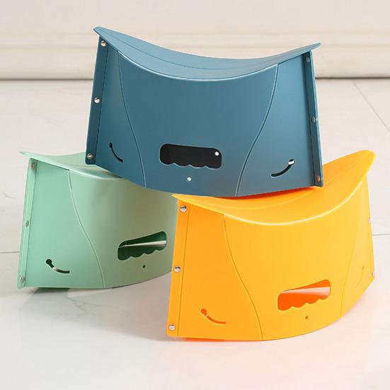 Folding Stool Ergonomic Design Portable Seat Travel Stool for Knee Relief Handle Holes Travel Camping Fishing