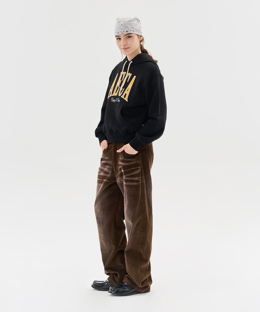 AECA Vintage Washing Coduroy Wide Pants-Brown