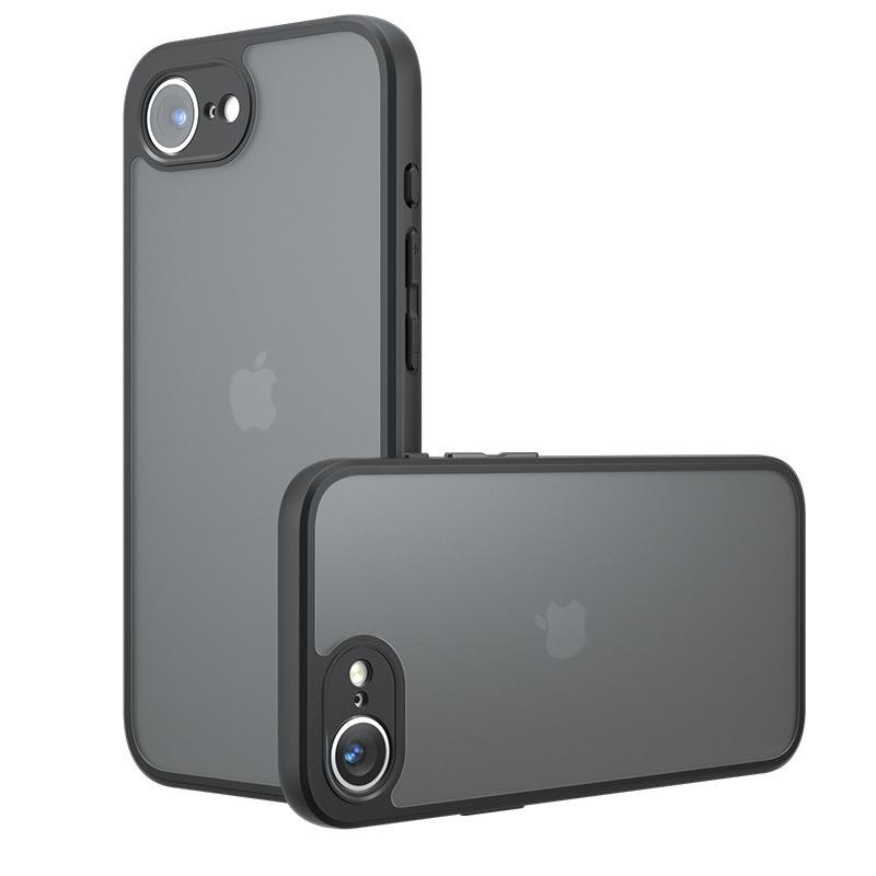 

Матовый чехол-подушка с ощущением кожи для iPhone 17/SE4/Apple 16e iPhone 14 Plus (Precise Hole) матовый черный