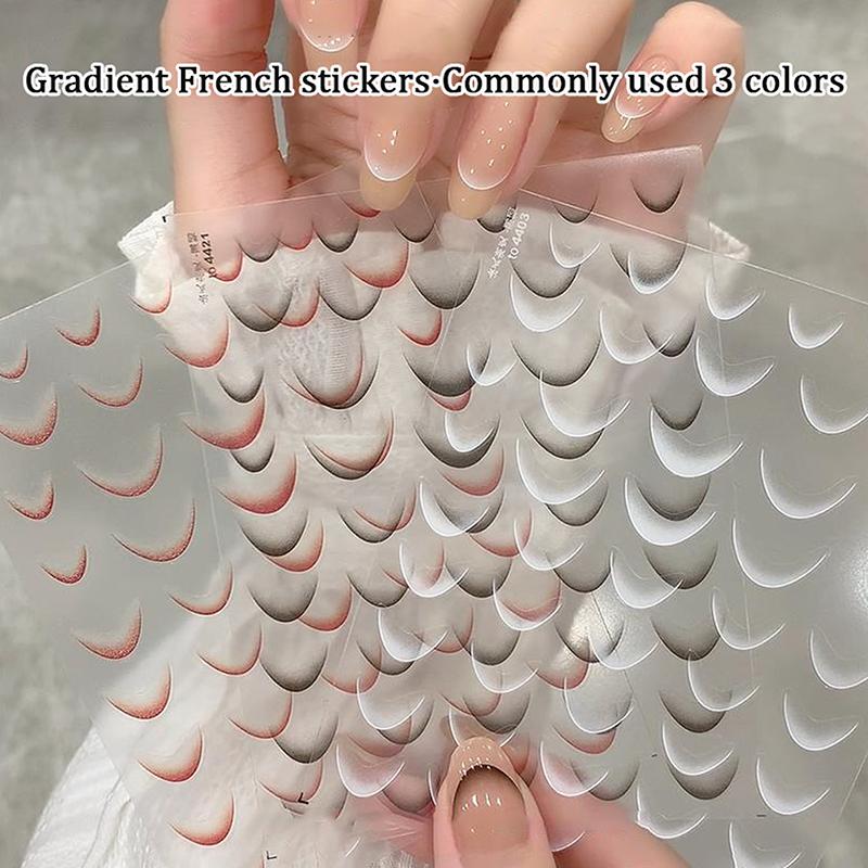 3D Lines Nail Stickers Silver Gold Metal Stripe Decals Curve Gel Nails Art Sliders Polish Manicure Decor Foils