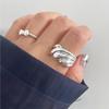 BF Club Silver Color Irregular Water Droplets Cross Gold Rings For Women Female Simple Retro Style Handmade Jewelry