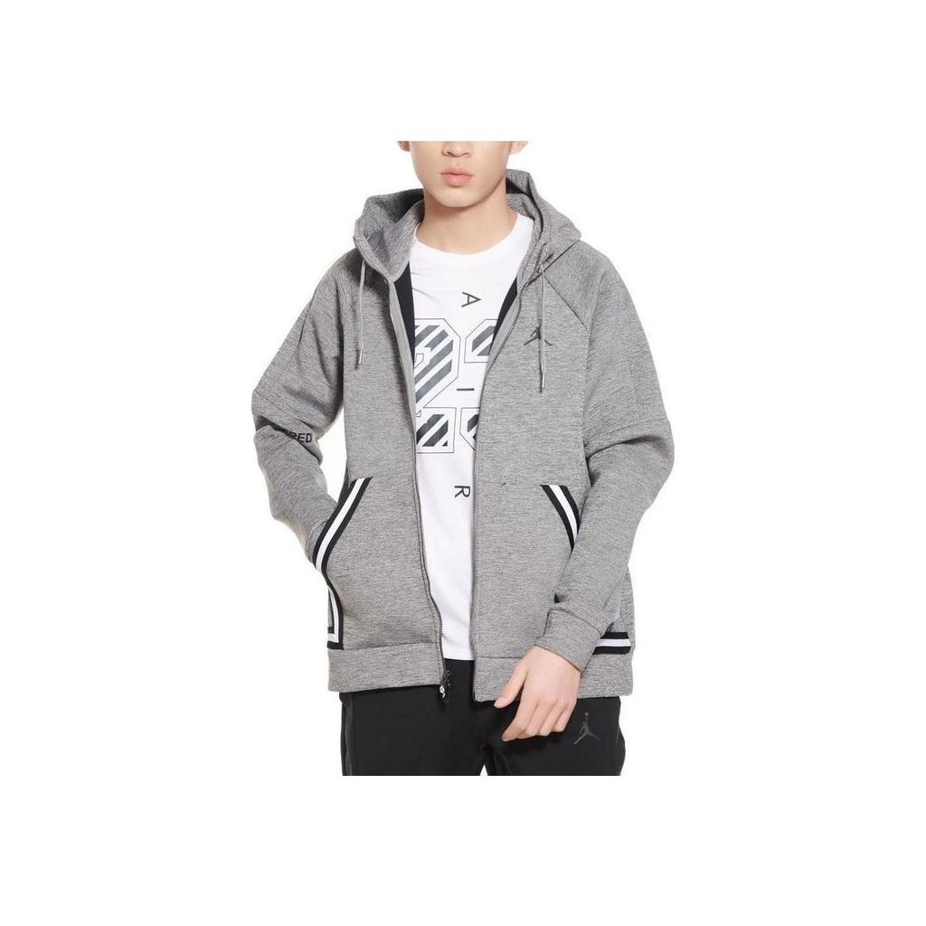 Jordan Hooded Solid Color Loose Comfortable Jacket Men Jacket Grey 939941-091