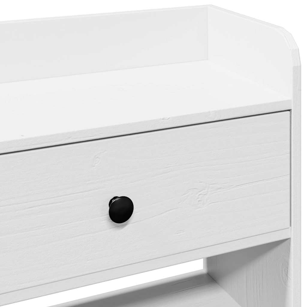 Headboard with Storage Space White 135 Cm Solid Pine Wood