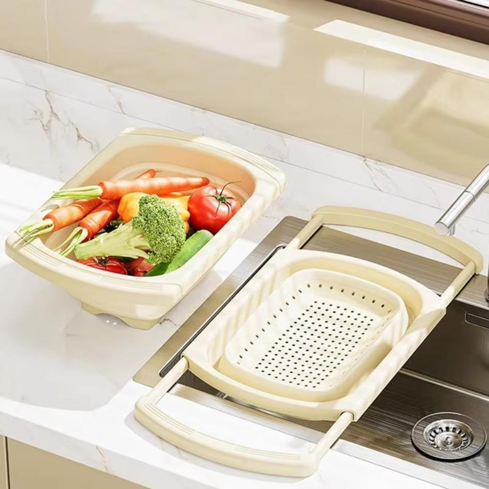 Large Capacity Sink Strainer Basket Foldable Bottom Collapsible Colander  Tableware