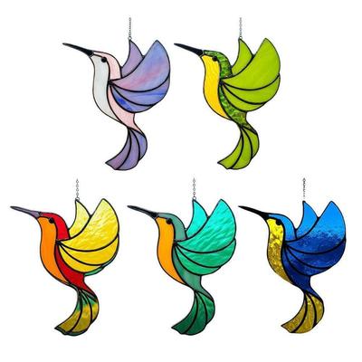 Ukrayna Vitray Sinek Kuşu Suncatcher Bahçe Asılı Sanat Kolye YENI