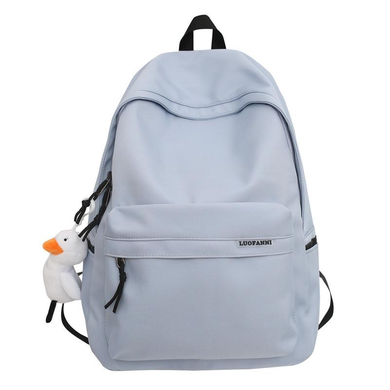 

Backpack Men s Simple Large Capacity Travel Backpack Girls Casual Japanese Junior High School High School Student School Bag Single pack синий