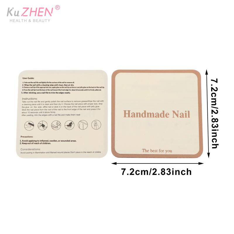 10 Sheets Press-On Nail Packaging Cards False Nail Design Swatch Display Handmade Manicure Sample Show Card For Salon