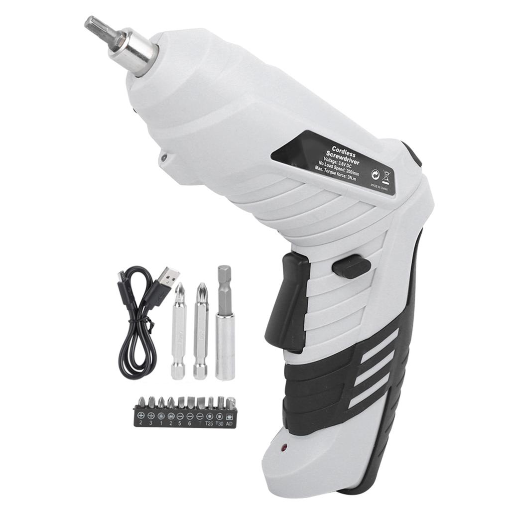 Cordless Electric Screwdriver Drill Kit LithiumIon Rechargeable Screw LED Home