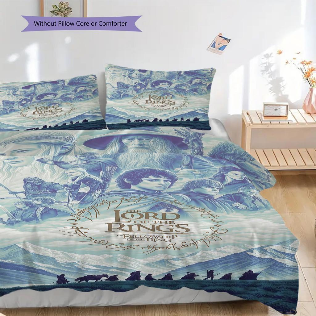 Lord Rings Trilogy Threepiece Set 1 Duvet Cover 2 Pillowcase Without Core Bedding Set Soft And Comfortable Christmas Birthday Gift