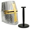Medieval Templar Knight Crusader Brass Cross Helmet Armor Handmade Steel Collectible Cosplay, Decoration