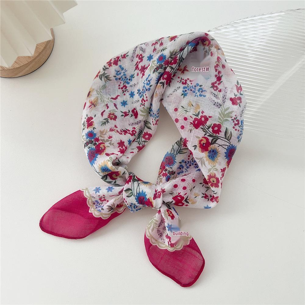 58 Baumwolle Leinen Seide Halstuch - Damen Vielseitiges Atmungsaktives Modeaccessoire für Frühling, Sommer, Herbst. Perfekt als Haarband oder Dekoration.