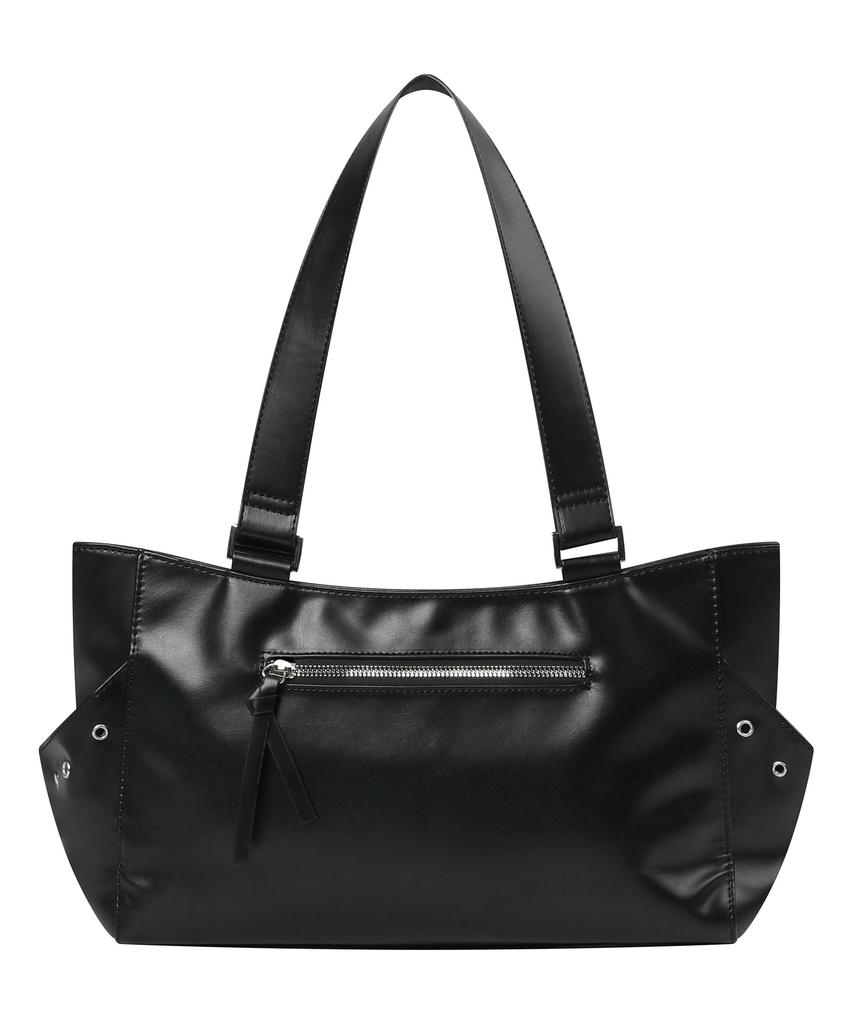 Mucent Noven One Side Strap Double Pocket Leather Shoulder Bag