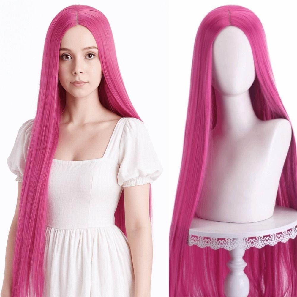 100cm Long Straight Cosplay Wig Central Split Straight Hairpiece Anime Cosplay Wigs Halloween