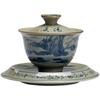 Traditional Hand-painted Blue & White Ceramic Gaiwan Tea Set