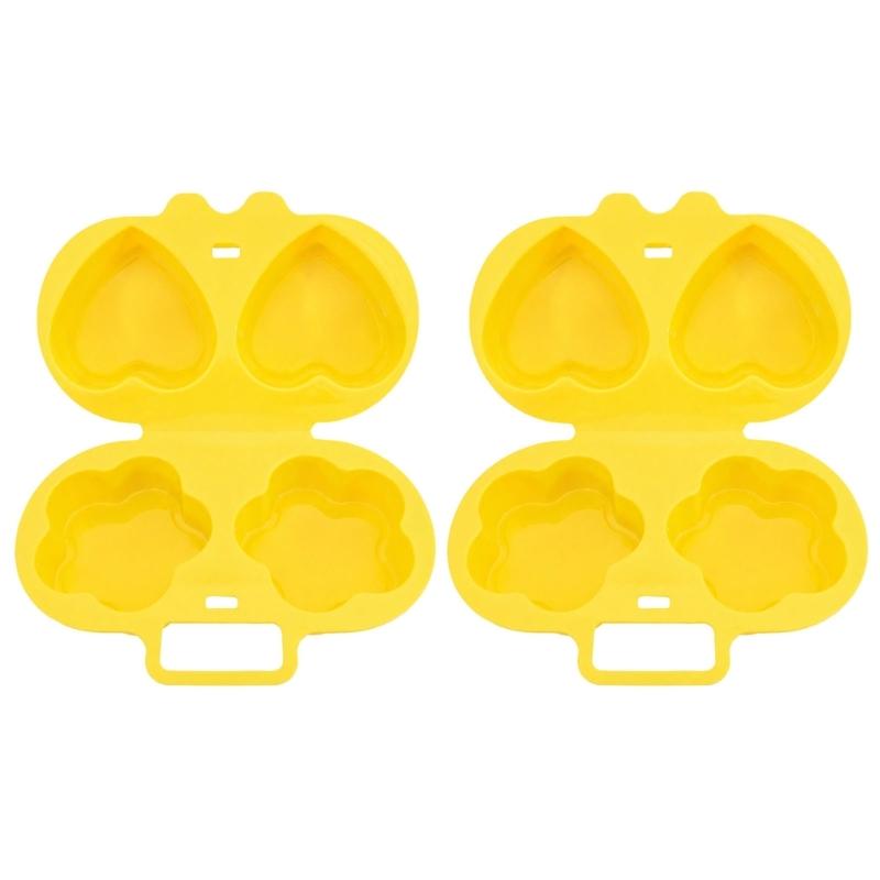 Hinged Microwave Egg Poacher in Food-Contact-Grade Polypropylene, with Separate Cavities to Cook 2 Eggs at Breakfast
