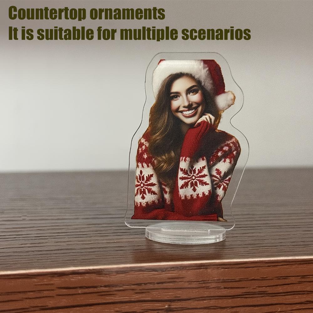 Benutzerdefinierte flache 2D-Fotoornamente aus Acryl, doppelseitige personalisierte Sammlung, für Tischdekorationen im Innen- und Außenbereich, Heimdekoration, Geschenke