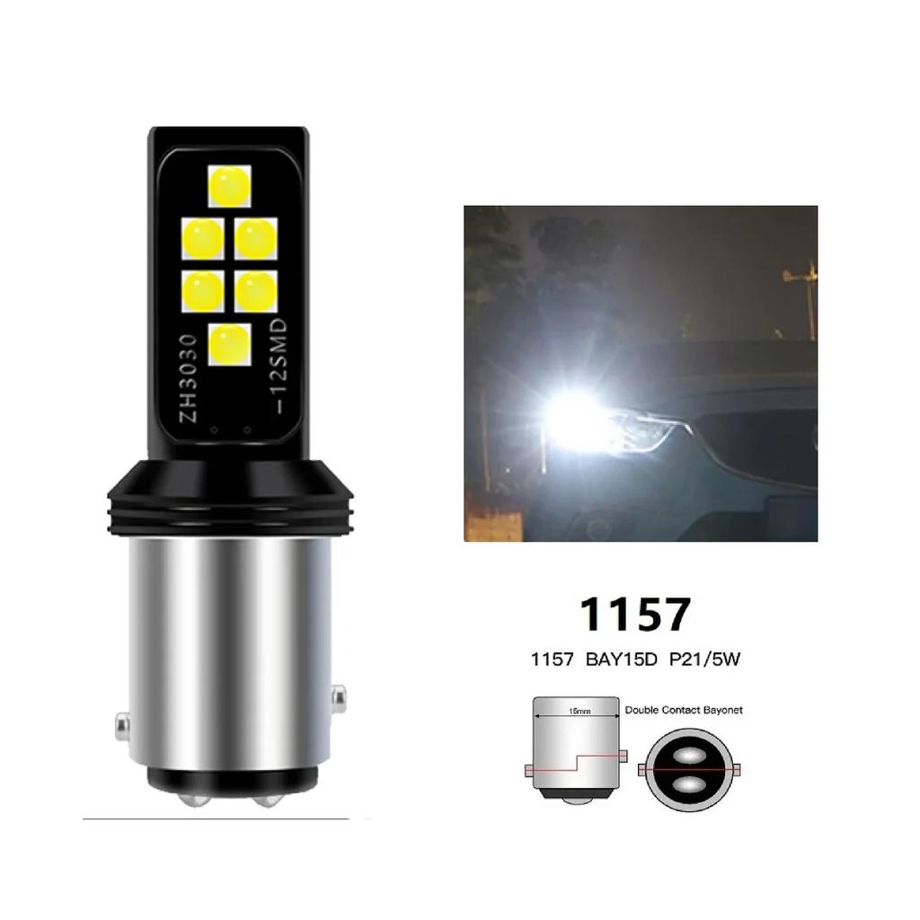 1pc 1157 Led Brake Lights Bay15d P21/5w LED Stoplight 3030 12smd Motorcycle Brake Light Signal Lamp DRL Led Car Driving Lights