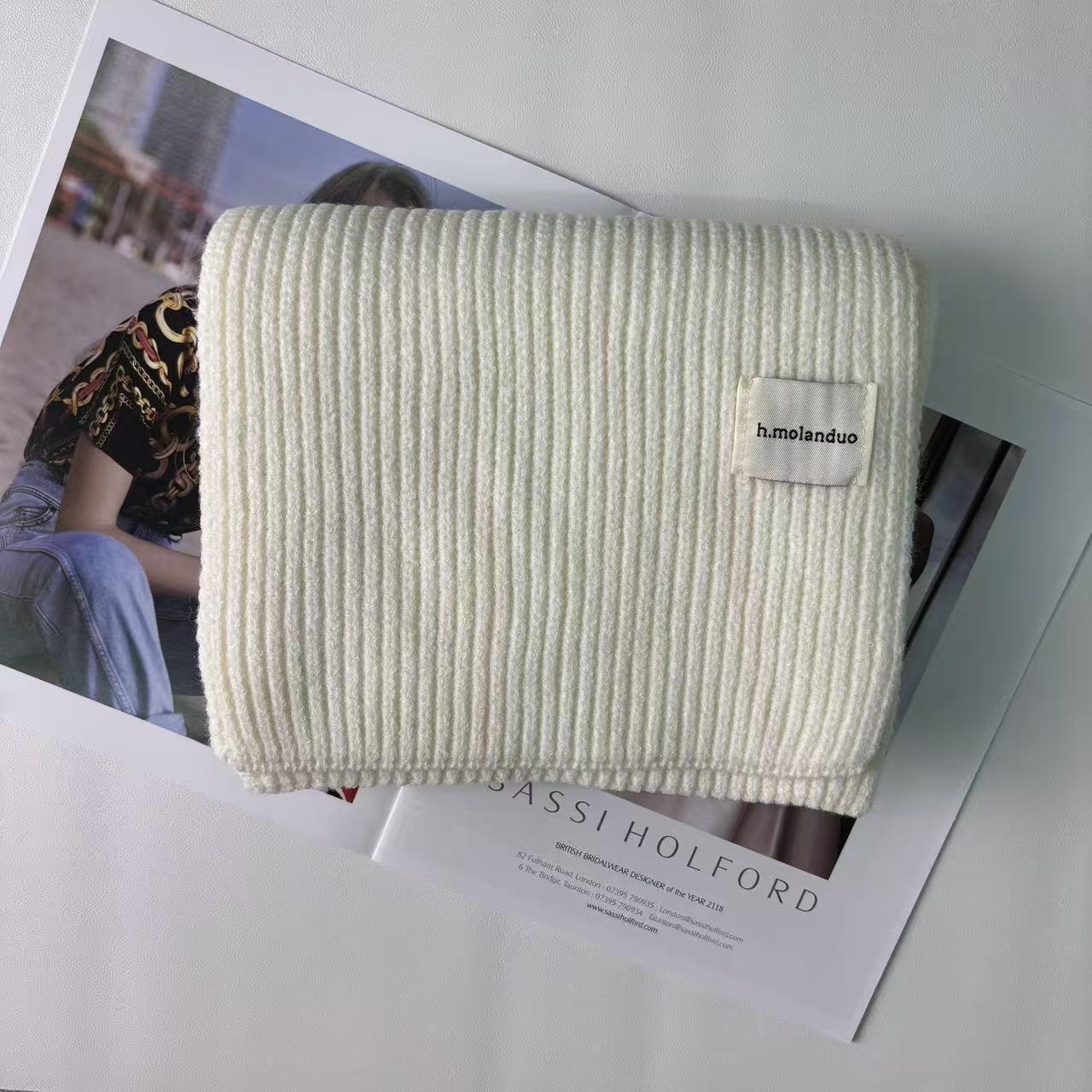 

Уютный вязаный шерстяной шарф в корейском стиле для женщин - Зимнее тепло с универсальной защитой шеи и дизайном для пар 160CM