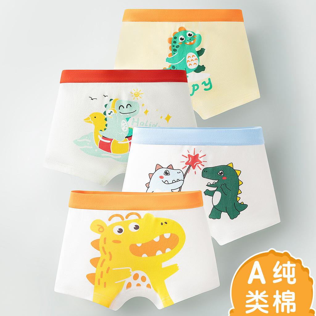 4 Pezzi/Set Biancheria Intima Bambini Ragazzi Cotone Boxer Corti Bambini Cartone Animato Auto Slip Bambino Boxer Traspiranti Slip