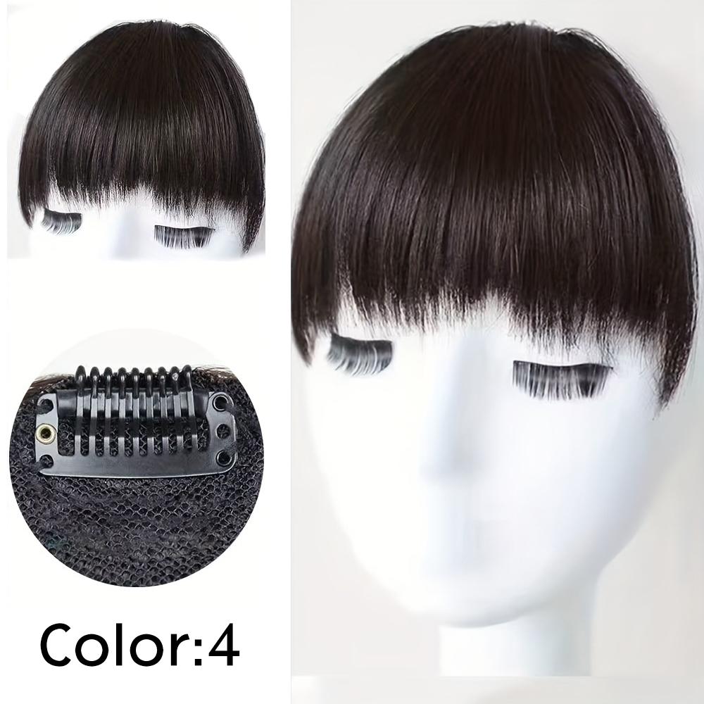 MERISIHAIR Synthetic Black Curved Bangs Clip In Hair Extensions 6 Inch Black Hairpiece Hair Clip Natural Looking For Women Everyday Hairstyle