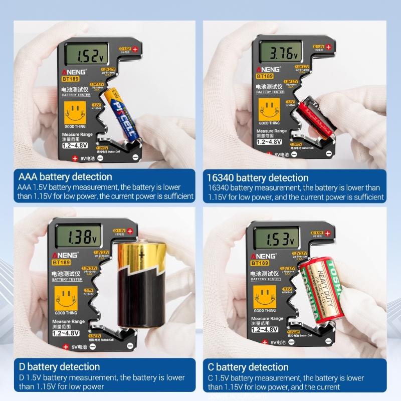 Battery Tester, Universal Battery Checkered Small Battery Testers for AAA AA C-D 9V 1.5V Button Cell Household Batteries