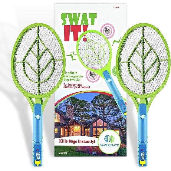 

Спецназ! Перезаряжаемая ракетка Bug Zapper Bug Zapper, 4000 В, USB-кабель для зарядки, 2 шт. (Средняя)