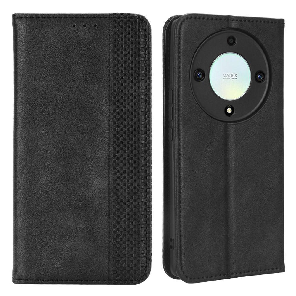 For Honor X9a 5G/X40 5G/Magic5 Lite 5G Vintage PU Leather Wallet Stand Phone Case Magnetic Clasp Cover