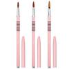 3 Pcs 3d Acrylic Nail Brush Set, Nails Design Brush With Non-Slip Handle, Pink With Non-Slip Handle Flower Brushs Tools for Women Diy Home Salon